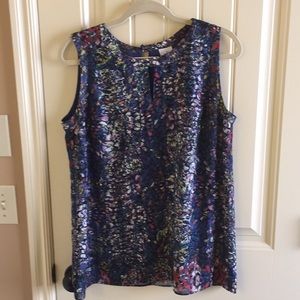 CAbi 3093 stained glass blue top. Medium